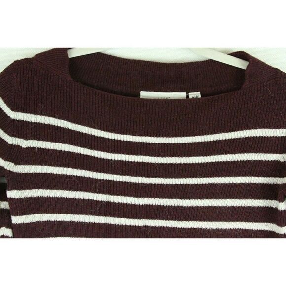 H&M Sweater Women's Size Small Pullover Striped Alpaca Long Sleeves - Picture 2 of 4